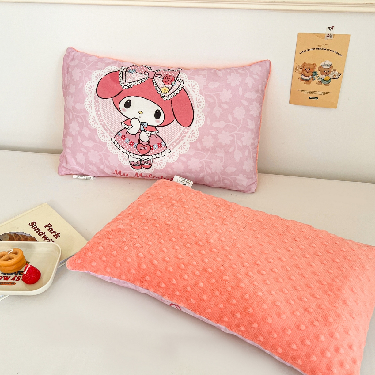 91家纺网 家纺一手货源 找家纺 孩子王家纺 2025新款A棉B绒全棉纯棉豆豆枕学生幼儿园系列 少女美乐蒂 30x50cm/只（带标）