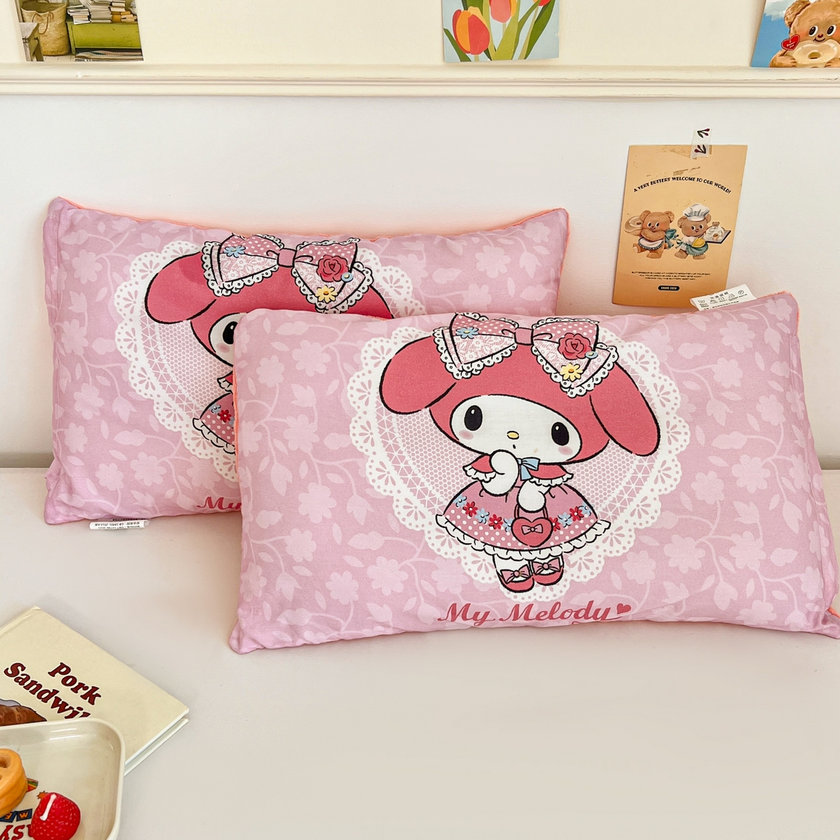 91家纺网 家纺一手货源 找家纺 孩子王家纺 2025新款A棉B绒全棉纯棉豆豆枕学生幼儿园系列 少女美乐蒂 30x50cm/只（带标）