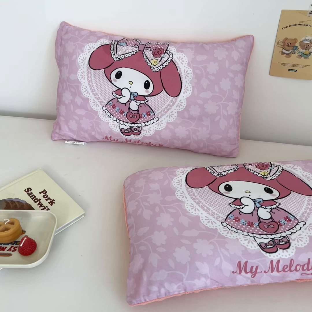 91家纺网 家纺一手货源 找家纺 孩子王家纺 2025新款A棉B绒全棉纯棉豆豆枕学生幼儿园系列 少女美乐蒂 30x50cm/只（带标）