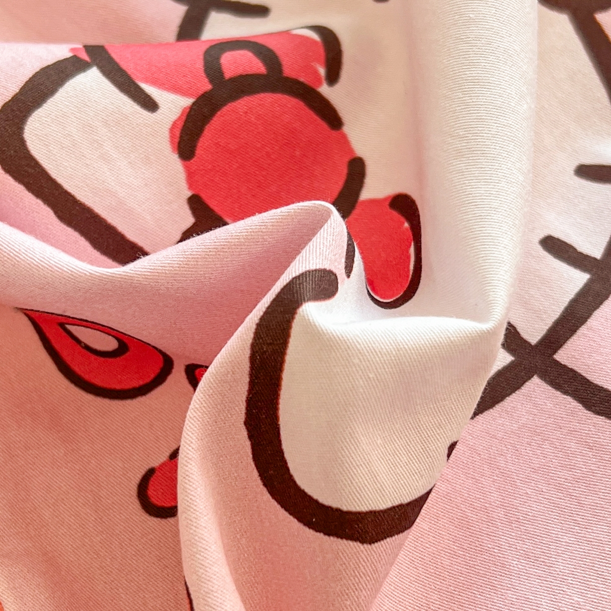 91家纺网 家纺一手货源 找家纺 孩子王家纺 2025新款A棉B绒全棉纯棉豆豆枕学生幼儿园系列 甜心凯蒂 30x50cm/只（带标）