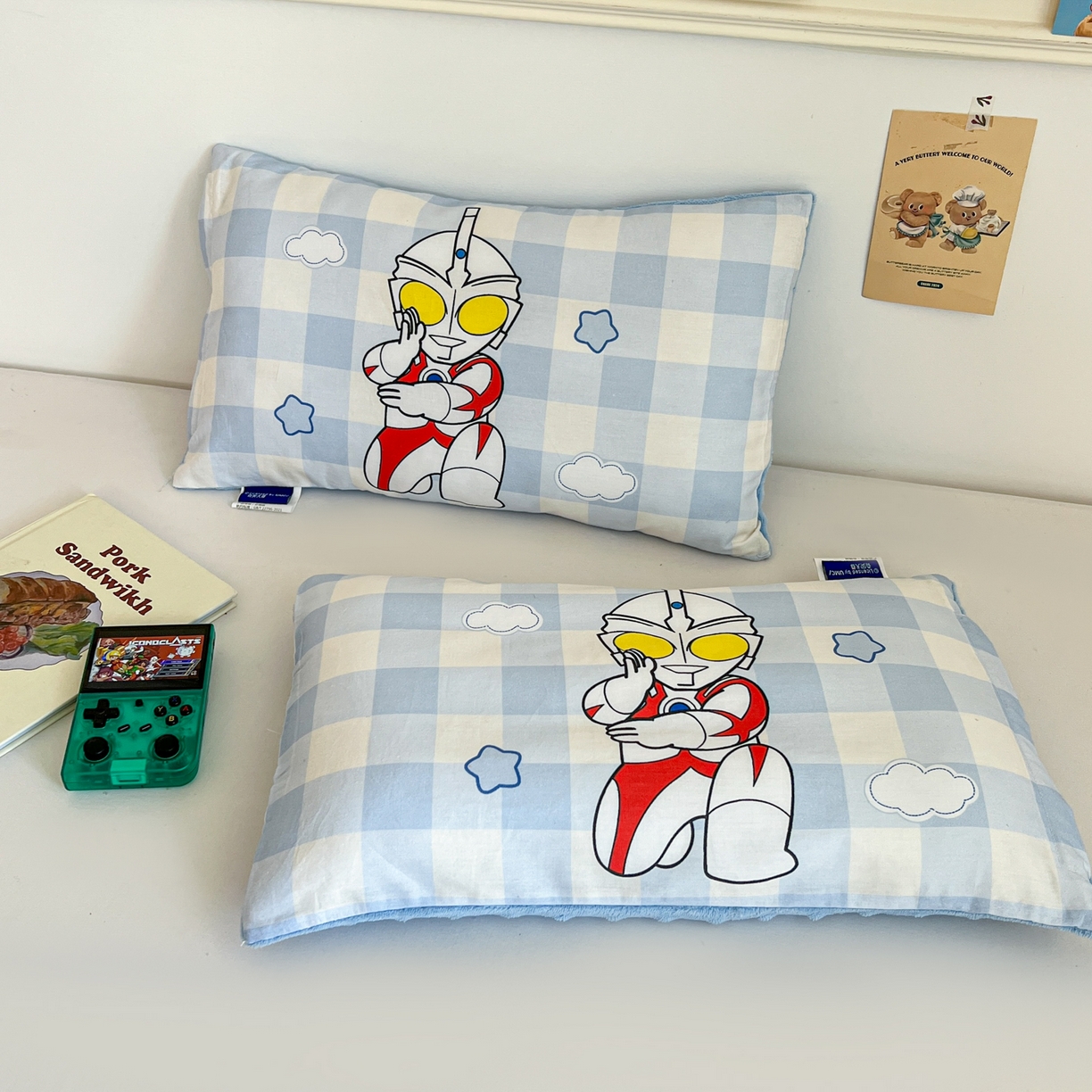 91家纺网 家纺一手货源 找家纺 孩子王家纺 2025新款A棉B绒全棉纯棉豆豆枕学生幼儿园系列 王牌艾斯 30x50cm/只（带标）