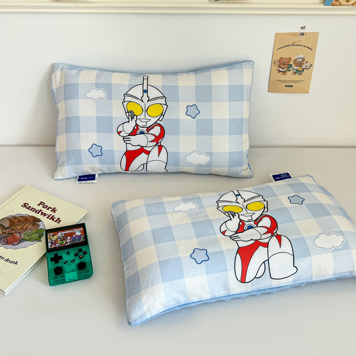 91家纺网 家纺一手货源 找家纺 孩子王家纺 2025新款A棉B绒全棉纯棉豆豆枕学生幼儿园系列 王牌艾斯 30x50cm/只（带标）