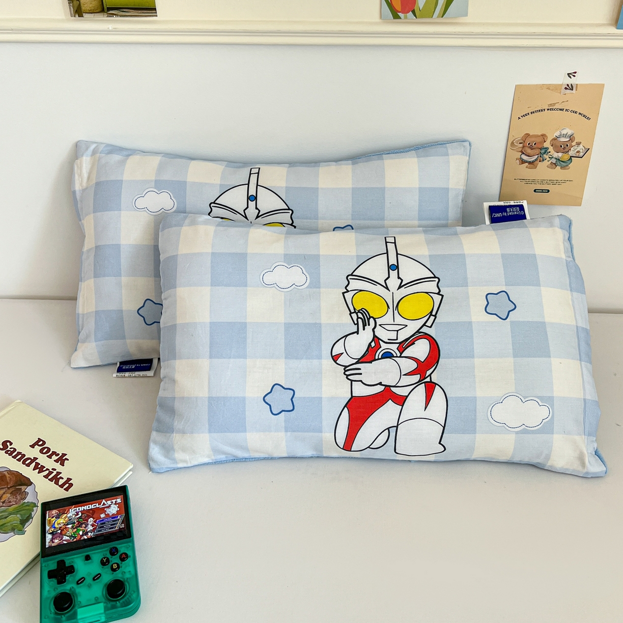 91家纺网 家纺一手货源 找家纺 孩子王家纺 2025新款A棉B绒全棉纯棉豆豆枕学生幼儿园系列 王牌艾斯 30x50cm/只（带标）