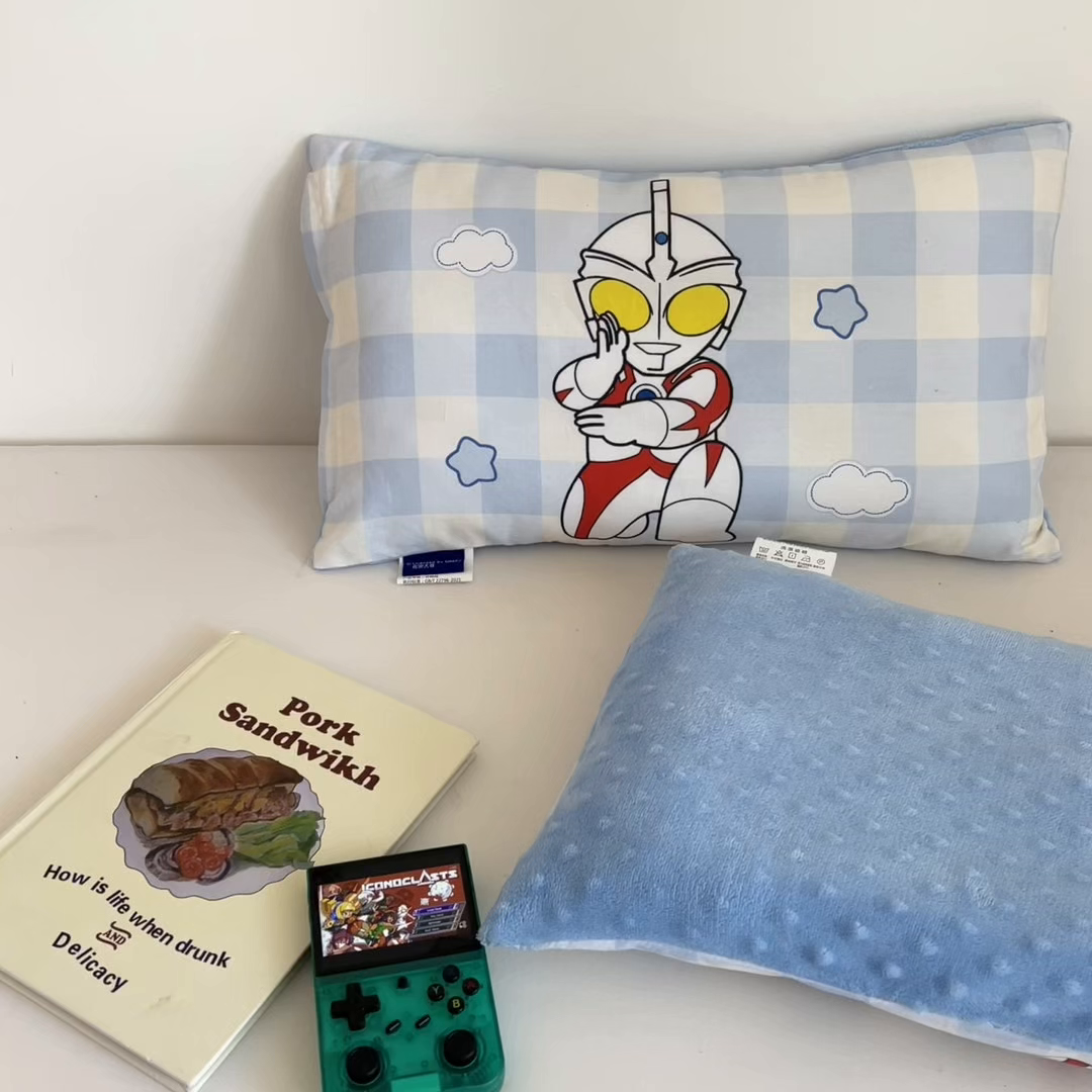 91家纺网 家纺一手货源 找家纺 孩子王家纺 2025新款A棉B绒全棉纯棉豆豆枕学生幼儿园系列 王牌艾斯 30x50cm/只（带标）