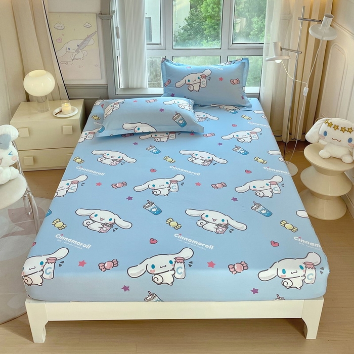 91家纺网 家纺一手货源 找家纺 蘭菲家纺 2025新款三丽鸥系列全棉印花单品床笠 小土豆