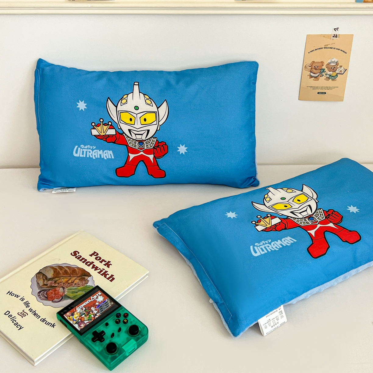 91家纺网 家纺一手货源 找家纺 孩子王家纺 2025新款A棉B绒全棉纯棉豆豆枕学生幼儿园系列 英雄泰罗 30x50cm/只（带标）