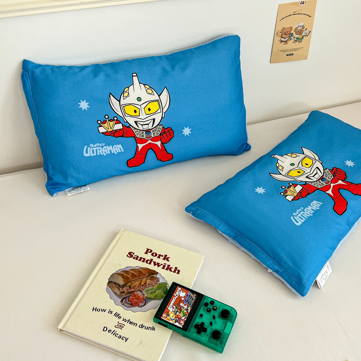 91家纺网 家纺一手货源 找家纺 孩子王家纺 2025新款A棉B绒全棉纯棉豆豆枕学生幼儿园系列 英雄泰罗 30x50cm/只（带标）