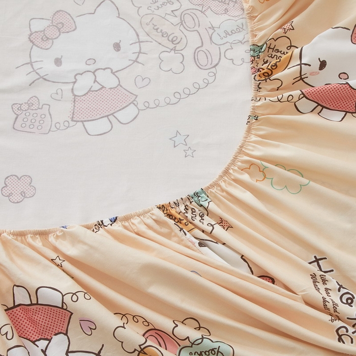 91家纺网 家纺一手货源 找家纺 蘭菲家纺 2025新款三丽鸥系列全棉印花单品床笠 9分甜