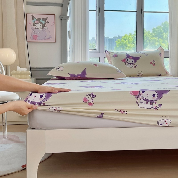 91家纺网 家纺一手货源 找家纺 蘭菲家纺 2025新款三丽鸥系列全棉印花单品床笠 棒棒糖