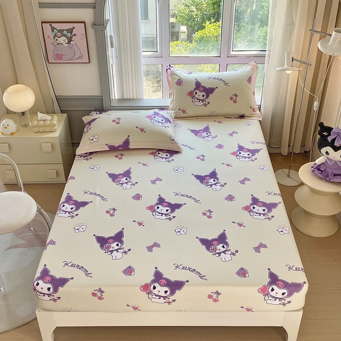 91家纺网 家纺一手货源 找家纺 蘭菲家纺 2025新款三丽鸥系列全棉印花单品床笠 棒棒糖