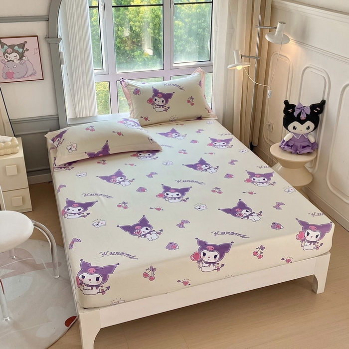 91家纺网 家纺一手货源 找家纺 蘭菲家纺 2025新款三丽鸥系列全棉印花单品床笠 棒棒糖