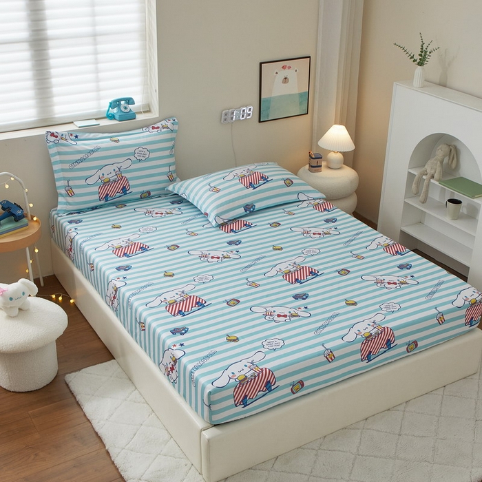 91家纺网 家纺一手货源 找家纺 蘭菲家纺 2025新款三丽鸥系列全棉印花单品床笠 过生日