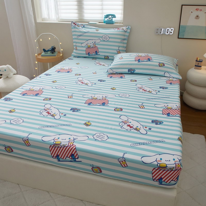 91家纺网 家纺一手货源 找家纺 蘭菲家纺 2025新款三丽鸥系列全棉印花单品床笠 过生日