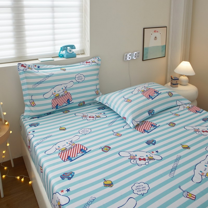 91家纺网 家纺一手货源 找家纺 蘭菲家纺 2025新款三丽鸥系列全棉印花单品床笠 过生日