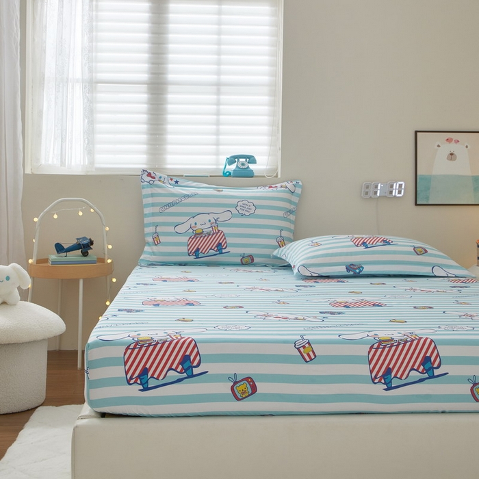 91家纺网 家纺一手货源 找家纺 蘭菲家纺 2025新款三丽鸥系列全棉印花单品床笠 过生日