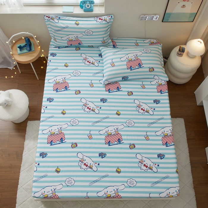 91家纺网 家纺一手货源 找家纺 蘭菲家纺 2025新款三丽鸥系列全棉印花单品床笠 过生日