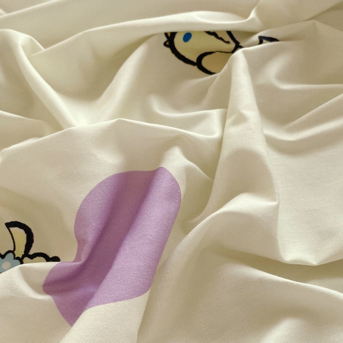 91家纺网 家纺一手货源 找家纺 蘭菲家纺 2025新款三丽鸥系列全棉印花单品床笠 开心狗