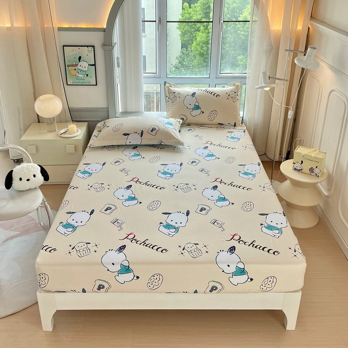 蘭菲家纺 2025新款三丽鸥系列全棉印花单品床笠 俏皮狗