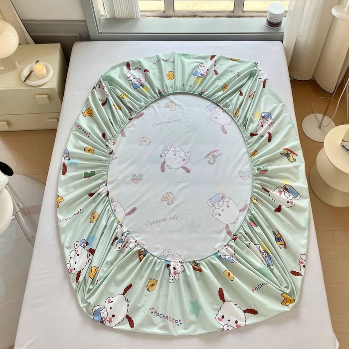 91家纺网 家纺一手货源 找家纺 蘭菲家纺 2025新款三丽鸥系列全棉印花单品床笠 水果派