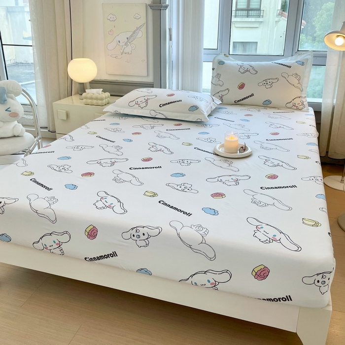 91家纺网 家纺一手货源 找家纺 蘭菲家纺 2025新款三丽鸥系列全棉印花单品床笠 随便米