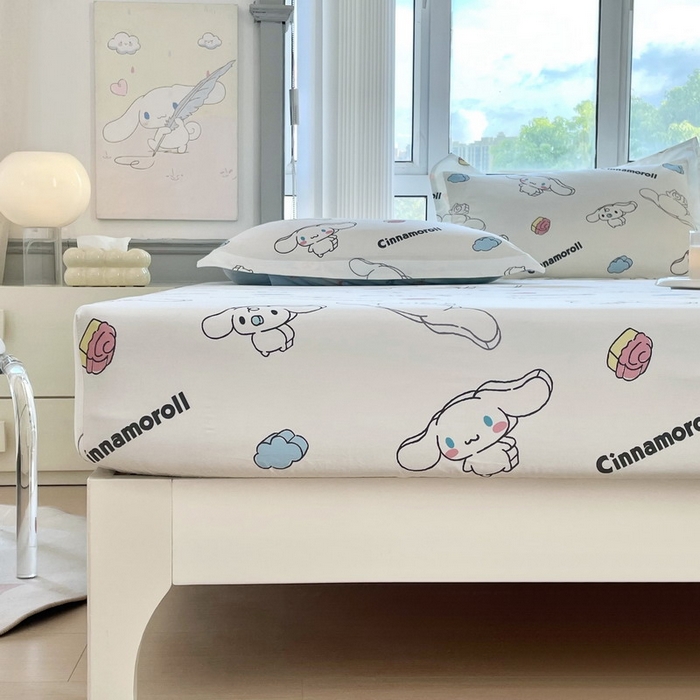 91家纺网 家纺一手货源 找家纺 蘭菲家纺 2025新款三丽鸥系列全棉印花单品床笠 随便米