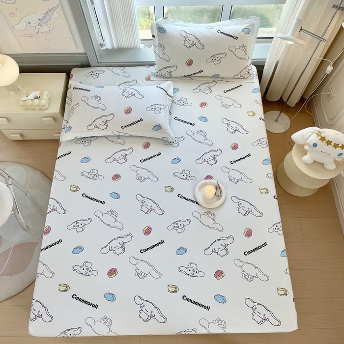 91家纺网 家纺一手货源 找家纺 蘭菲家纺 2025新款三丽鸥系列全棉印花单品床笠 随便米