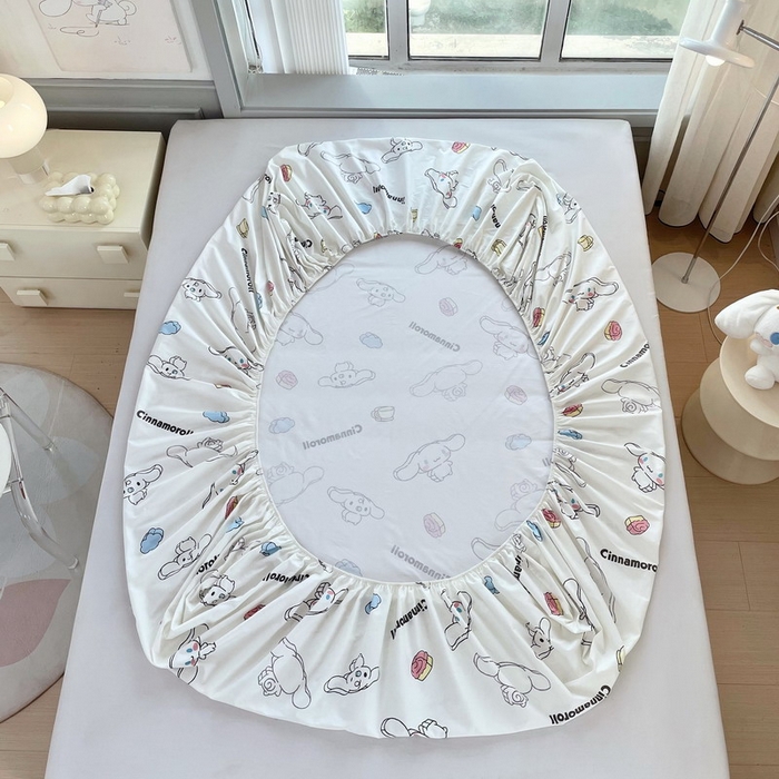 91家纺网 家纺一手货源 找家纺 蘭菲家纺 2025新款三丽鸥系列全棉印花单品床笠 随便米