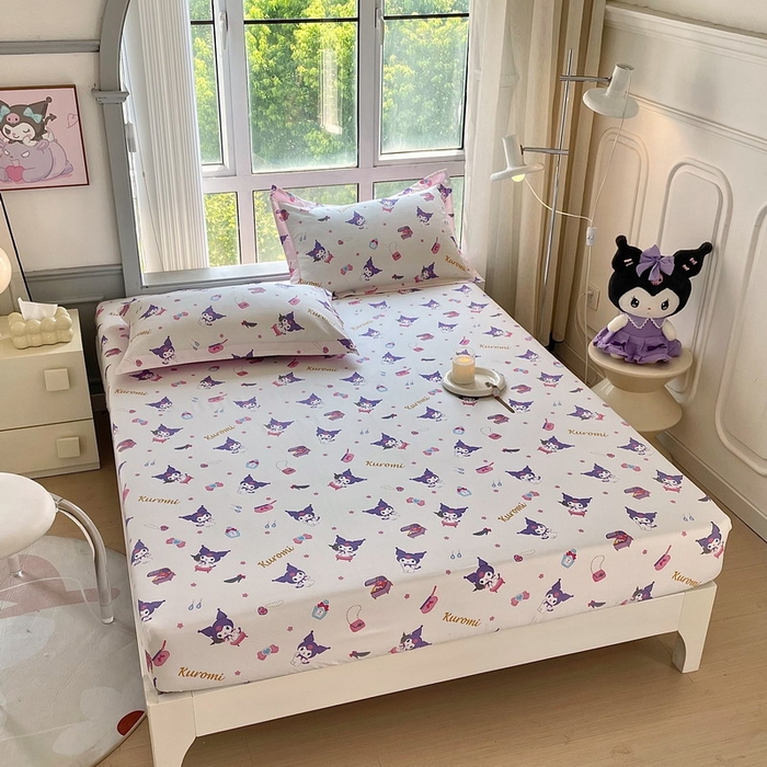 91家纺网 家纺一手货源 找家纺 蘭菲家纺 2025新款三丽鸥系列全棉印花单品床笠 小臭美