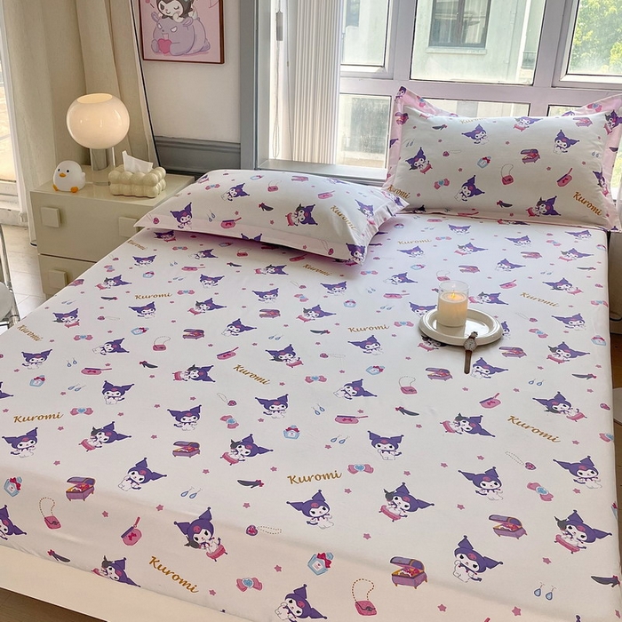 91家纺网 家纺一手货源 找家纺 蘭菲家纺 2025新款三丽鸥系列全棉印花单品床笠 小臭美