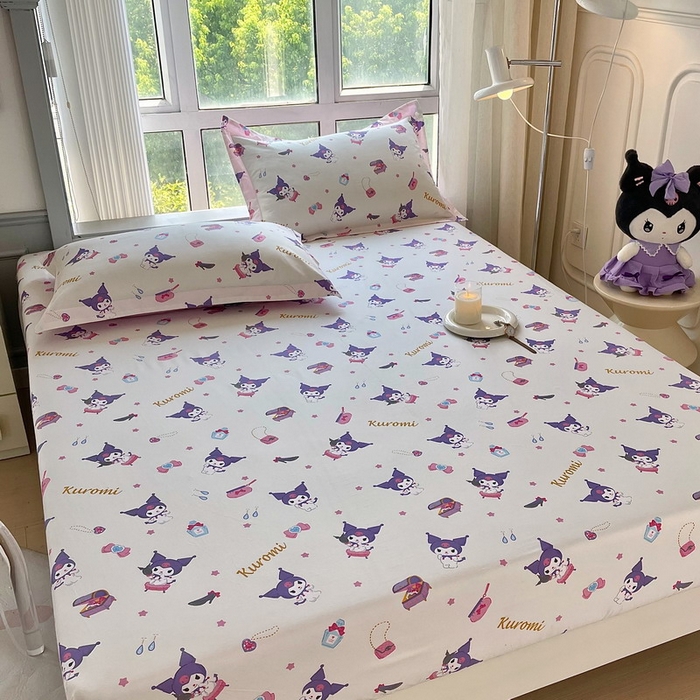 91家纺网 家纺一手货源 找家纺 蘭菲家纺 2025新款三丽鸥系列全棉印花单品床笠 小臭美