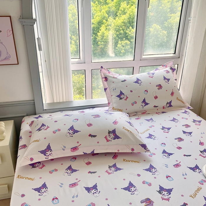 91家纺网 家纺一手货源 找家纺 蘭菲家纺 2025新款三丽鸥系列全棉印花单品床笠 小臭美