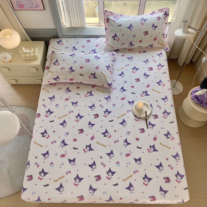 91家纺网 家纺一手货源 找家纺 蘭菲家纺 2025新款三丽鸥系列全棉印花单品床笠 小臭美