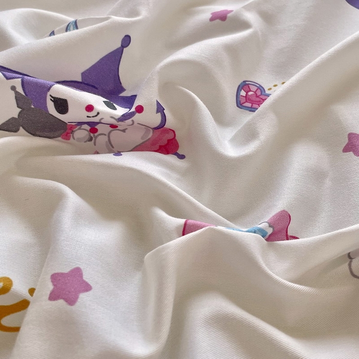 91家纺网 家纺一手货源 找家纺 蘭菲家纺 2025新款三丽鸥系列全棉印花单品床笠 小臭美