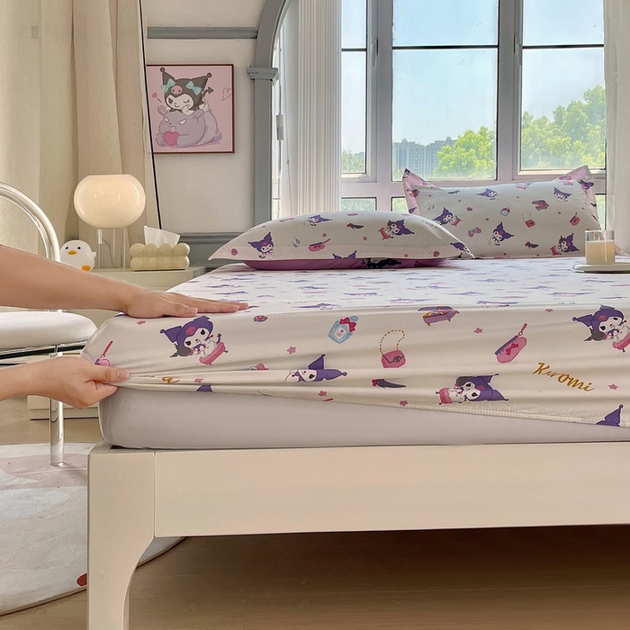 91家纺网 家纺一手货源 找家纺 蘭菲家纺 2025新款三丽鸥系列全棉印花单品床笠 小臭美