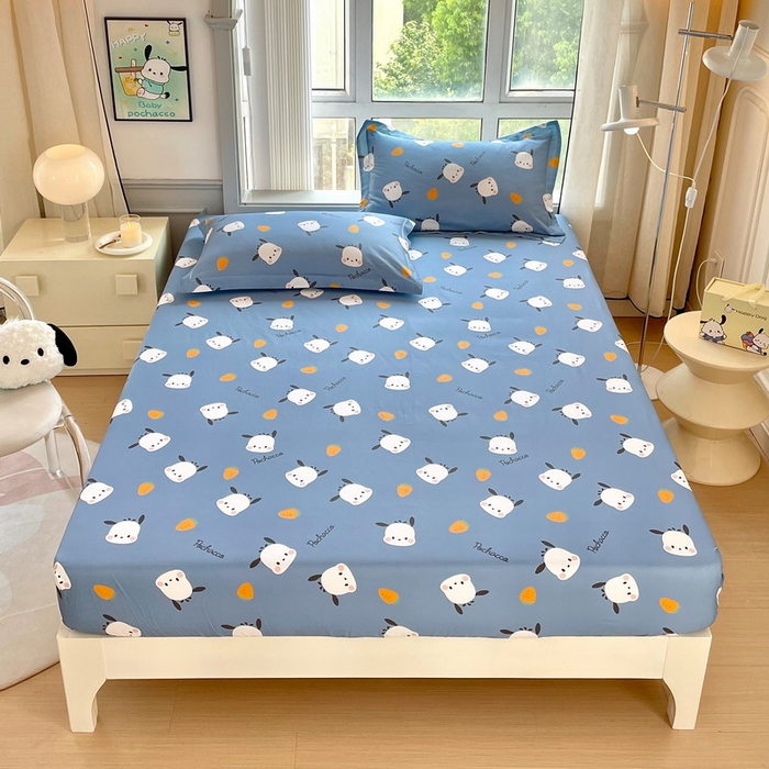 蘭菲家纺 2025新款三丽鸥系列全棉印花单品床笠 小金豆-灰