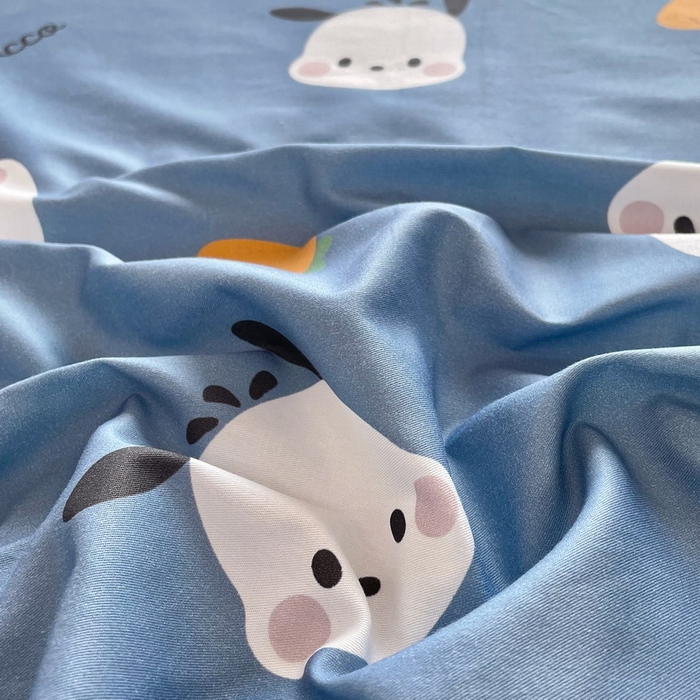 91家纺网 家纺一手货源 找家纺 蘭菲家纺 2025新款三丽鸥系列全棉印花单品床笠 小金豆-灰