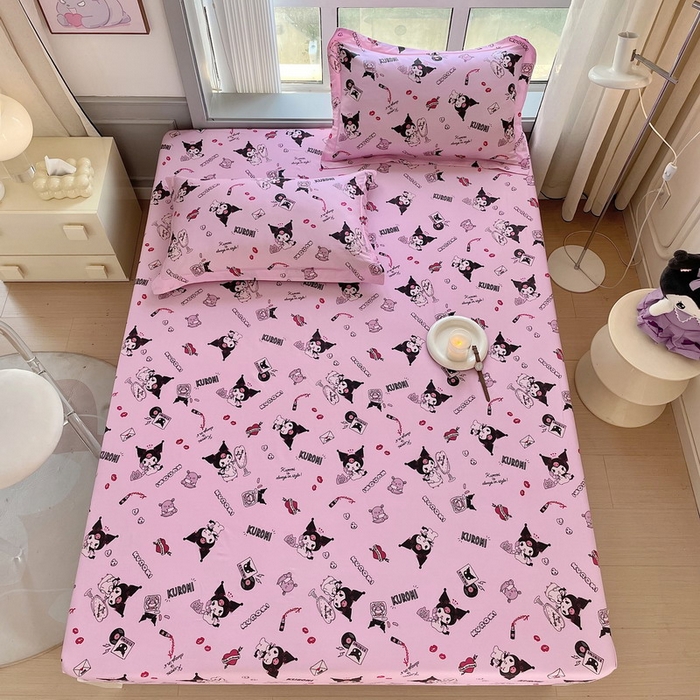 91家纺网 家纺一手货源 找家纺 蘭菲家纺 2025新款三丽鸥系列全棉印花单品床笠 小美库