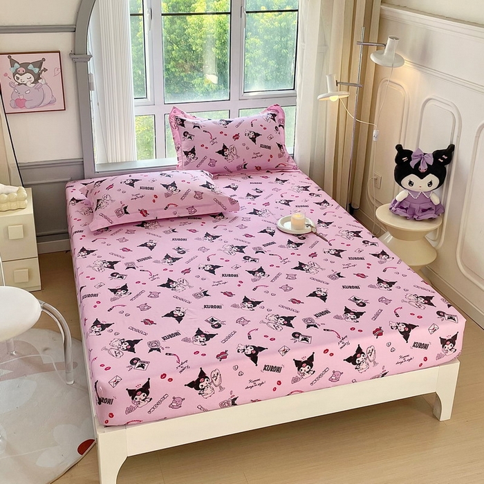 91家纺网 家纺一手货源 找家纺 蘭菲家纺 2025新款三丽鸥系列全棉印花单品床笠 小美库