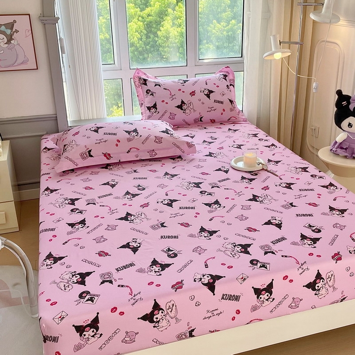 91家纺网 家纺一手货源 找家纺 蘭菲家纺 2025新款三丽鸥系列全棉印花单品床笠 小美库