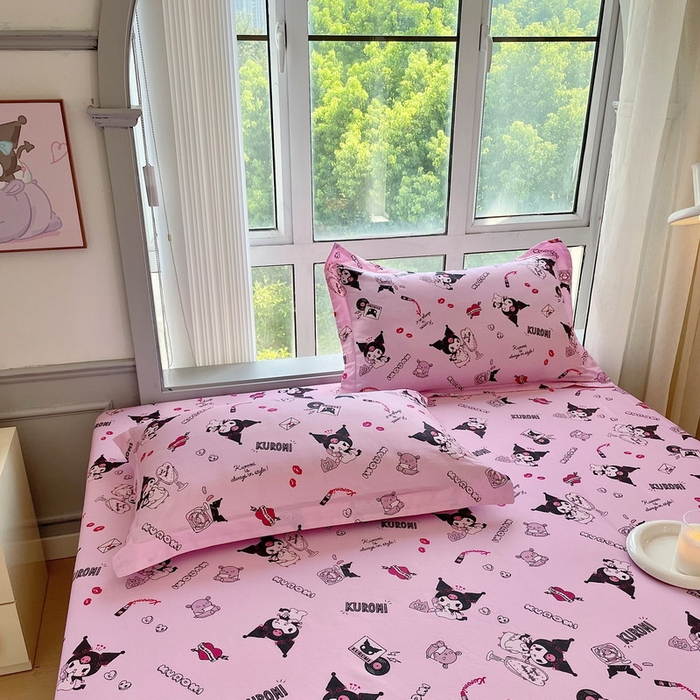 91家纺网 家纺一手货源 找家纺 蘭菲家纺 2025新款三丽鸥系列全棉印花单品床笠 小美库