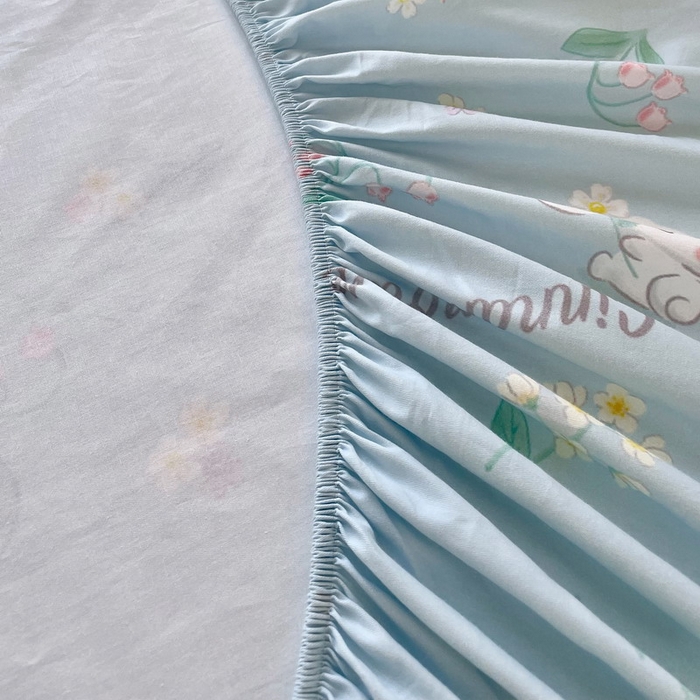 91家纺网 家纺一手货源 找家纺 蘭菲家纺 2025新款三丽鸥系列全棉印花单品床笠 小清新