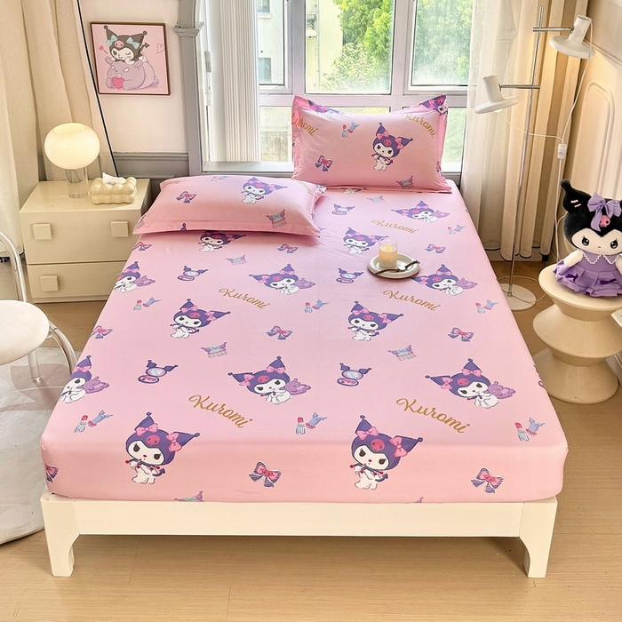 蘭菲家纺 2025新款三丽鸥系列全棉印花单品床笠 小甜库-粉