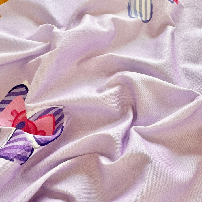 91家纺网 家纺一手货源 找家纺 蘭菲家纺 2025新款三丽鸥系列全棉印花单品床笠 小甜库-紫