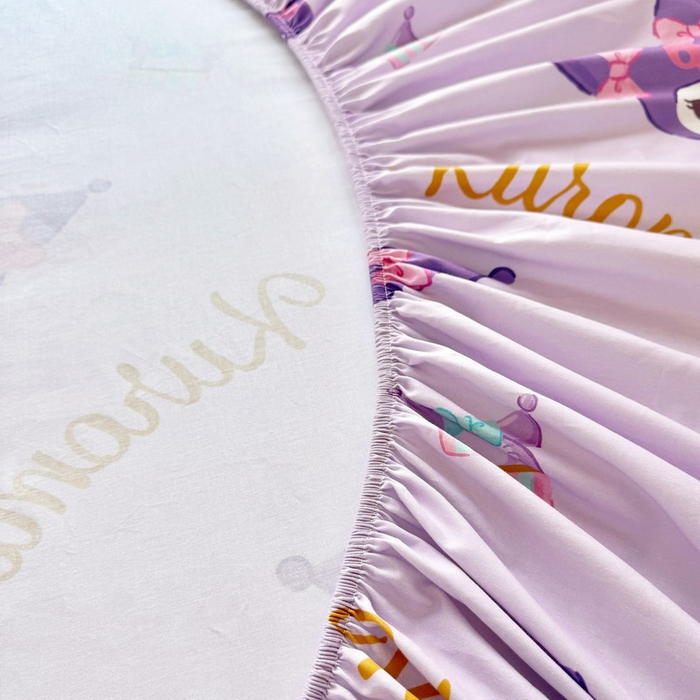 91家纺网 家纺一手货源 找家纺 蘭菲家纺 2025新款三丽鸥系列全棉印花单品床笠 小甜库-紫