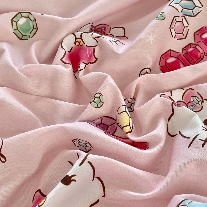 91家纺网 家纺一手货源 找家纺 蘭菲家纺 2025新款三丽鸥系列全棉印花单品床笠 小甜心