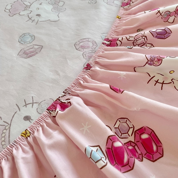 91家纺网 家纺一手货源 找家纺 蘭菲家纺 2025新款三丽鸥系列全棉印花单品床笠 小甜心