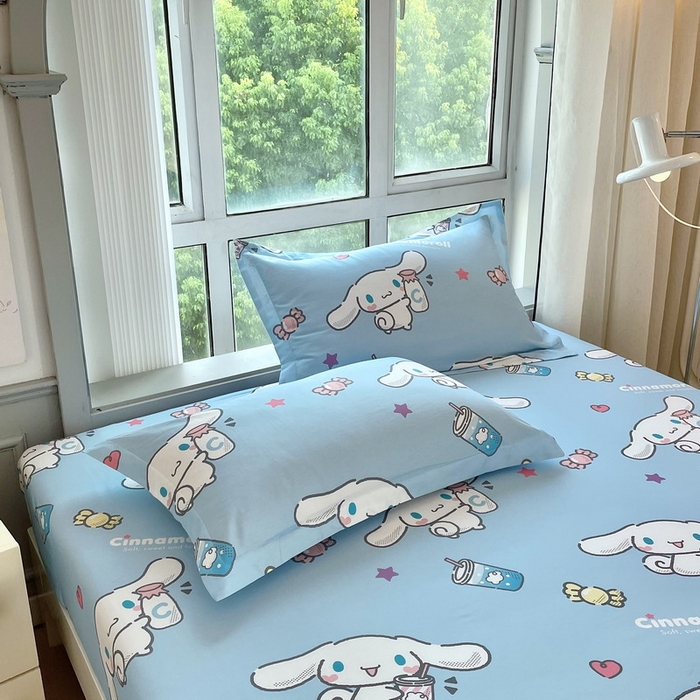 91家纺网 家纺一手货源 找家纺 蘭菲家纺 2025新款三丽鸥系列全棉印花单品床笠 小土豆