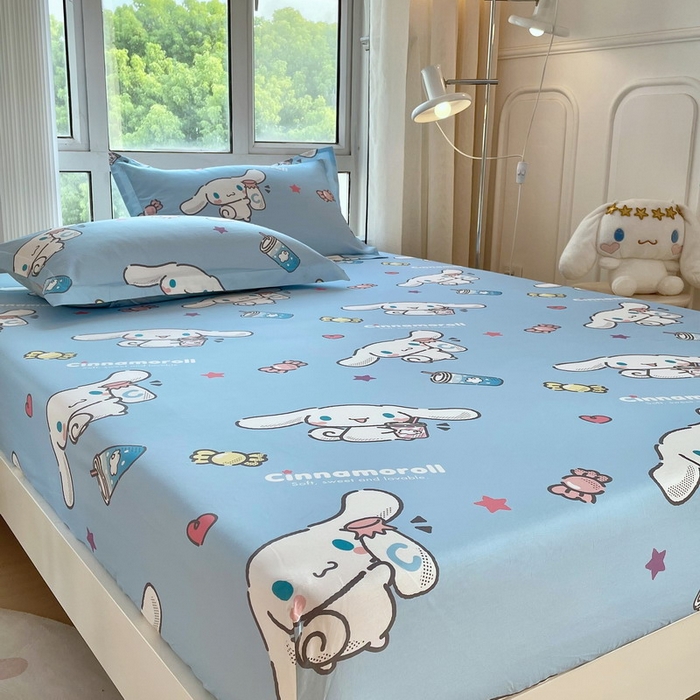 91家纺网 家纺一手货源 找家纺 蘭菲家纺 2025新款三丽鸥系列全棉印花单品床笠 小土豆