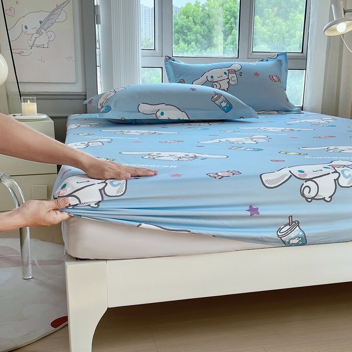 91家纺网 家纺一手货源 找家纺 蘭菲家纺 2025新款三丽鸥系列全棉印花单品床笠 小土豆