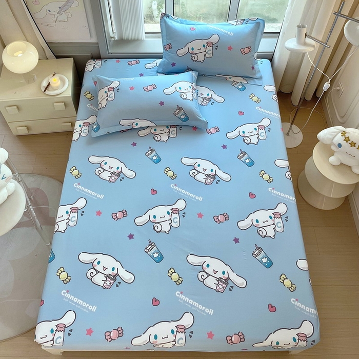 91家纺网 家纺一手货源 找家纺 蘭菲家纺 2025新款三丽鸥系列全棉印花单品床笠 小土豆